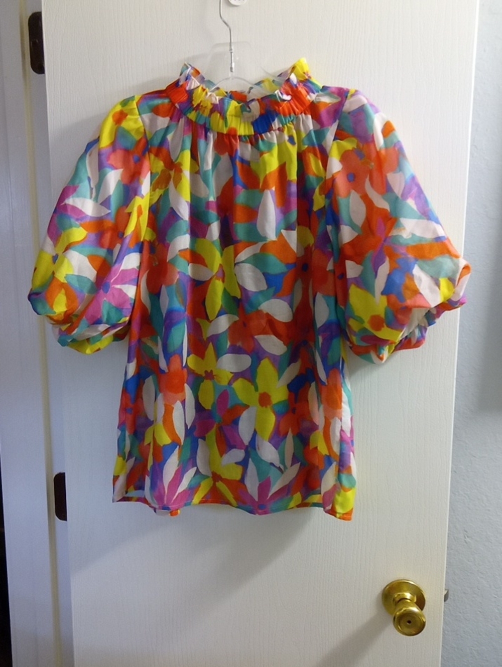 Girls' Multicolor Floral Puff-Sleeve Dress - Brand